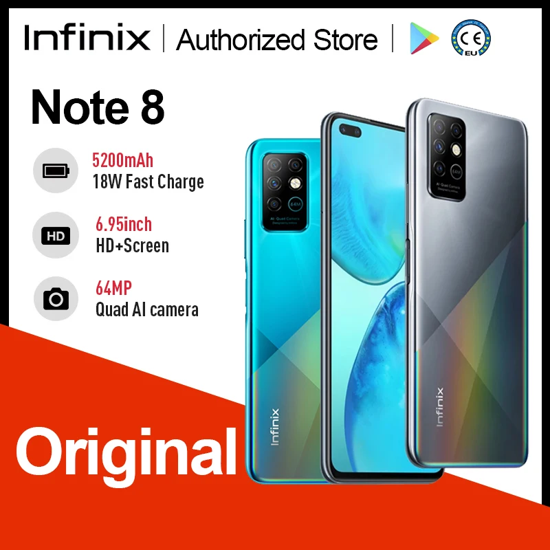 Infinix Note 8 глобальная Версия Мобильный телефон 6 ГБ 128 64 мегапиксельная