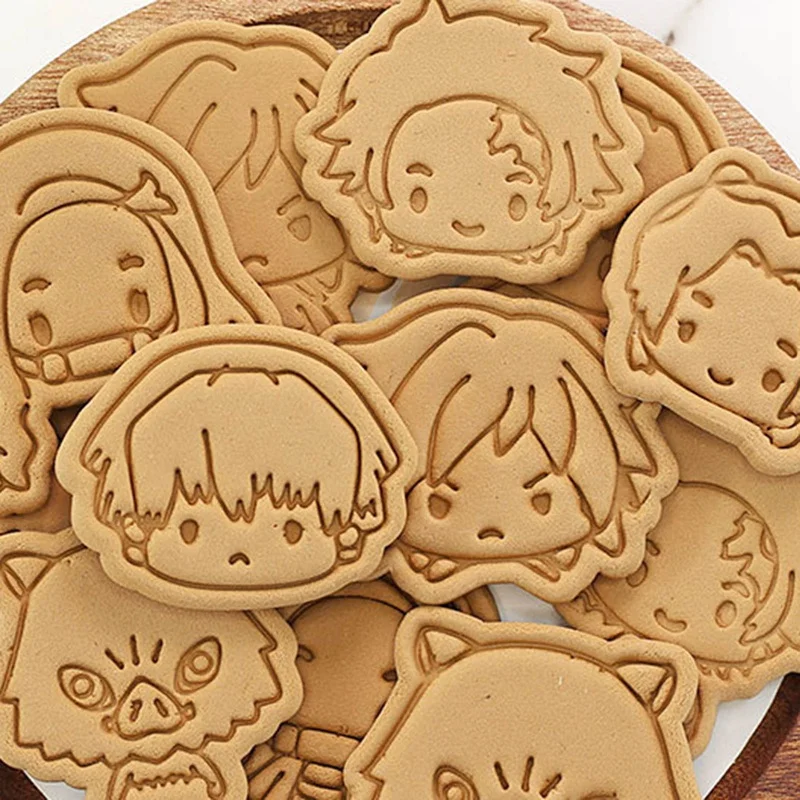 

3D Demon Slayer Plastic Cookie Cutters Biscuit Mold Pressing Mold For Cookies Cake Decorating Baking Tool Kitchen Accessories