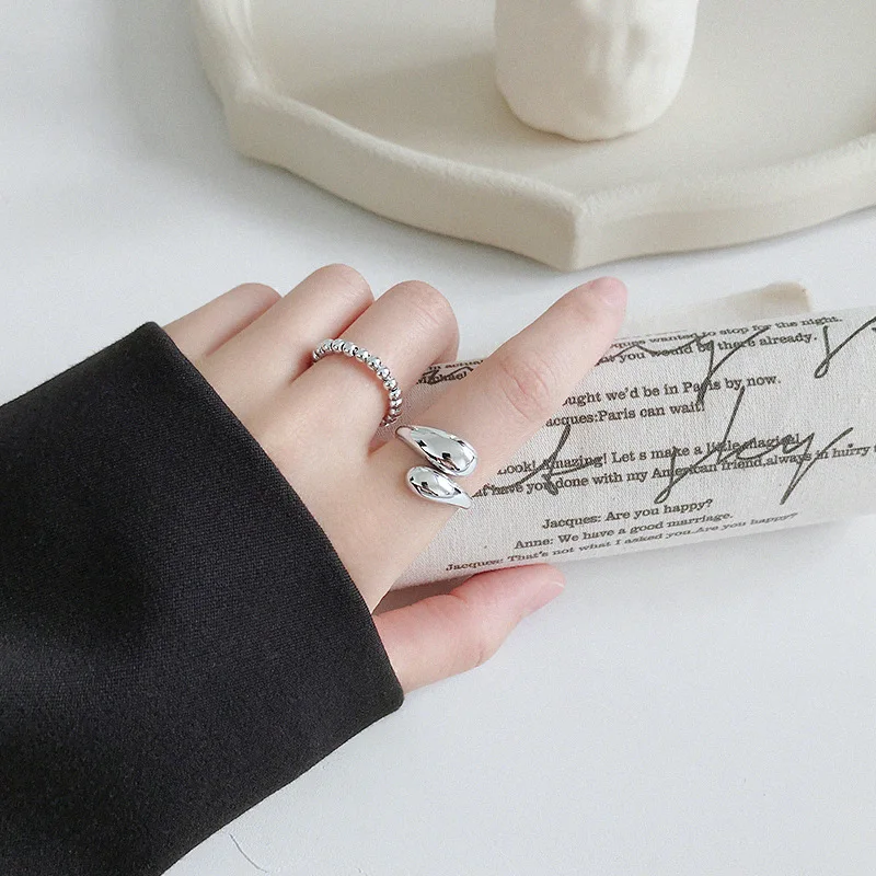 Гарантированное серебро 925 пробы простые гладкие кольца в виде змейки Для женщин