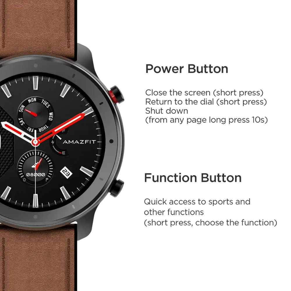 Глобальная версия, Новые смарт-часы Amazfit GTR, 47 мм, 5ATM, умные часы, 24 дня, батарея, управление музыкой, для Xiaomi, Android, IOS, телефона
