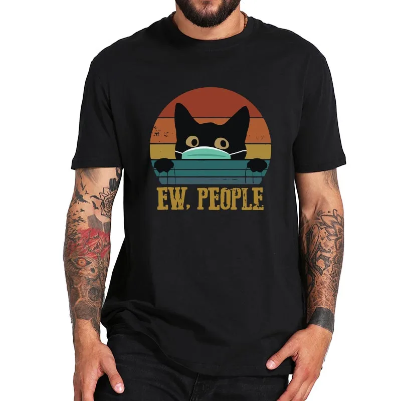 Футболка Ew People с изображением черной кошки футболка интроверта 100% хлопок |