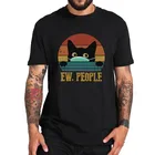 Футболка Ew People с изображением черной кошки, футболка с изображением интроверта, 100% хлопок