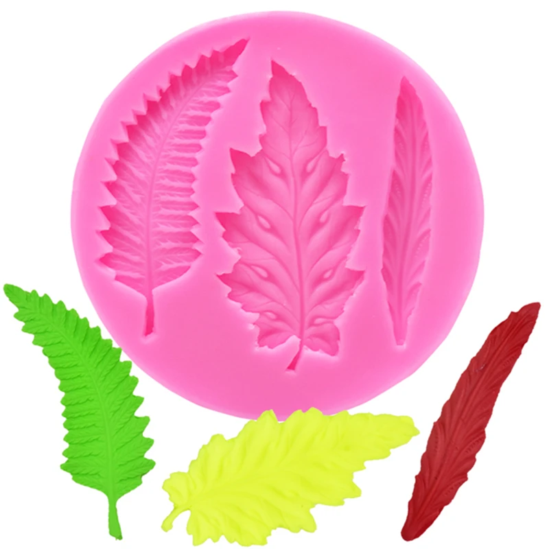 DIY Дерево лист помадка плесень 3D Силиконовая форма в виде листьев украшения торта