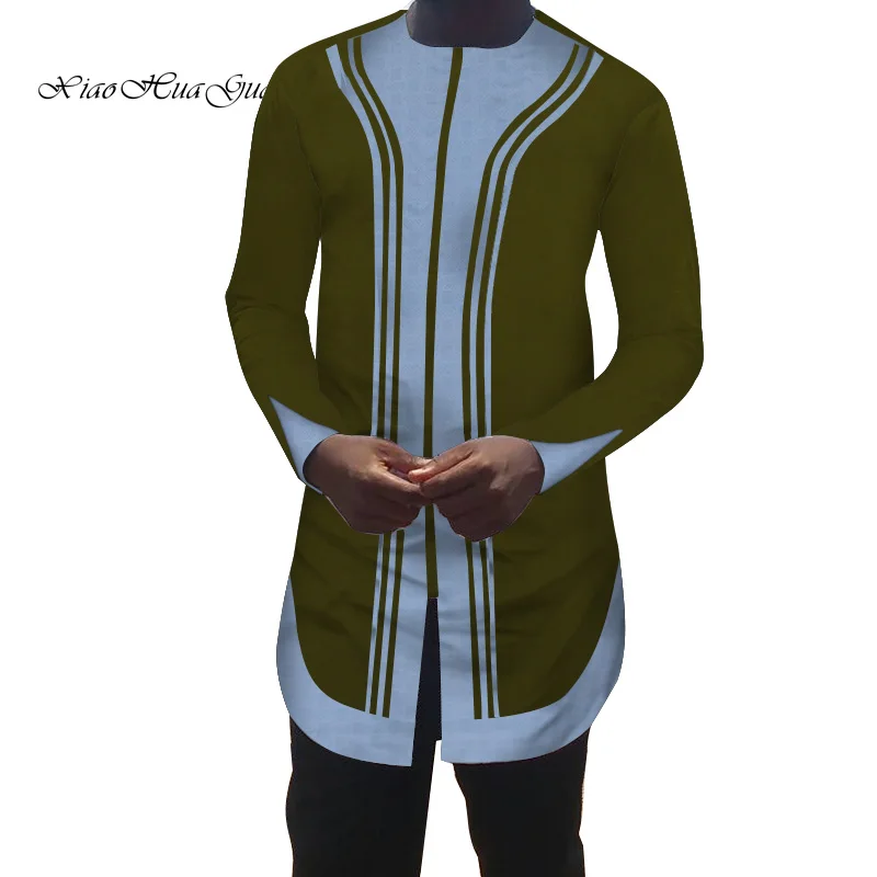Африканская мужская одежда Dashiki Bazin Riche Ankara повседневные офисные рубашки с длинными рукавами рубашка в африканском стиле Wyn522