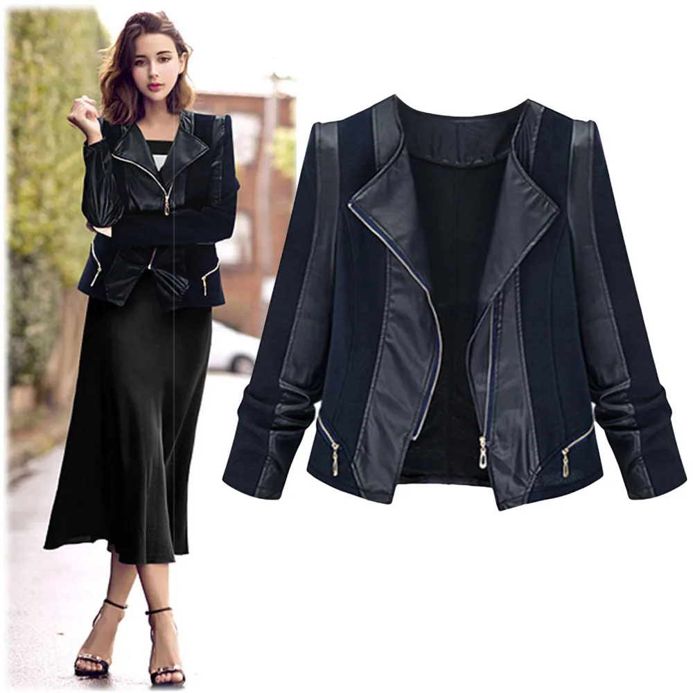 Новая свободная куртка из искусственной кожи женская классическая байкерская
