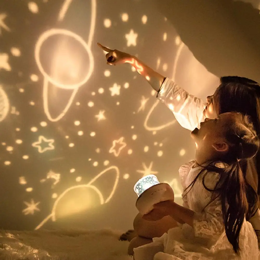 

360 Rotatable Multicolor Changing LED Rechargeable Starry Sky Projector Night Light Universe Flashing Star Kids Baby Gifts