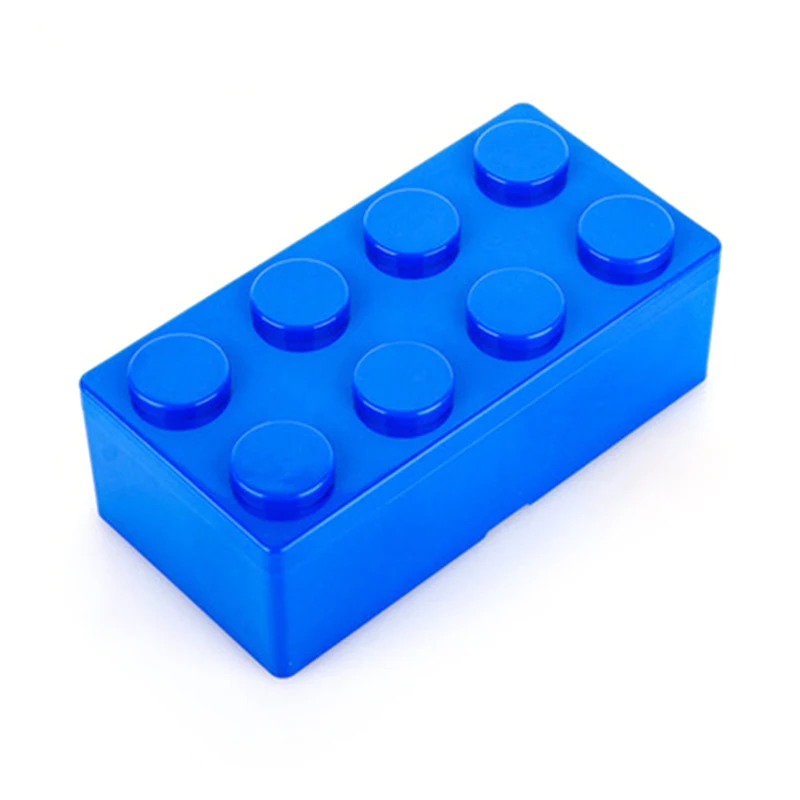 Blue RectangularBox Строительный блок формы пластиковое хранение с экономией пространства коробка креативная коробка для хранения Наложенная настольная Удобная офисная коробка для хранения дома - Цвет: Blue RectangularBox