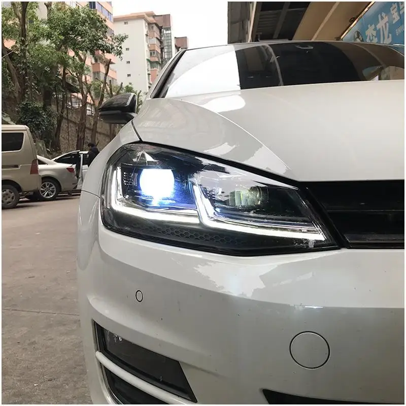 Drl Automovil Запчасти для укладки Neblineros Led Para Автомобильные фары Задние Автомобильные фары в сборе 14 15 16 17 для Volkswagen Golf 7