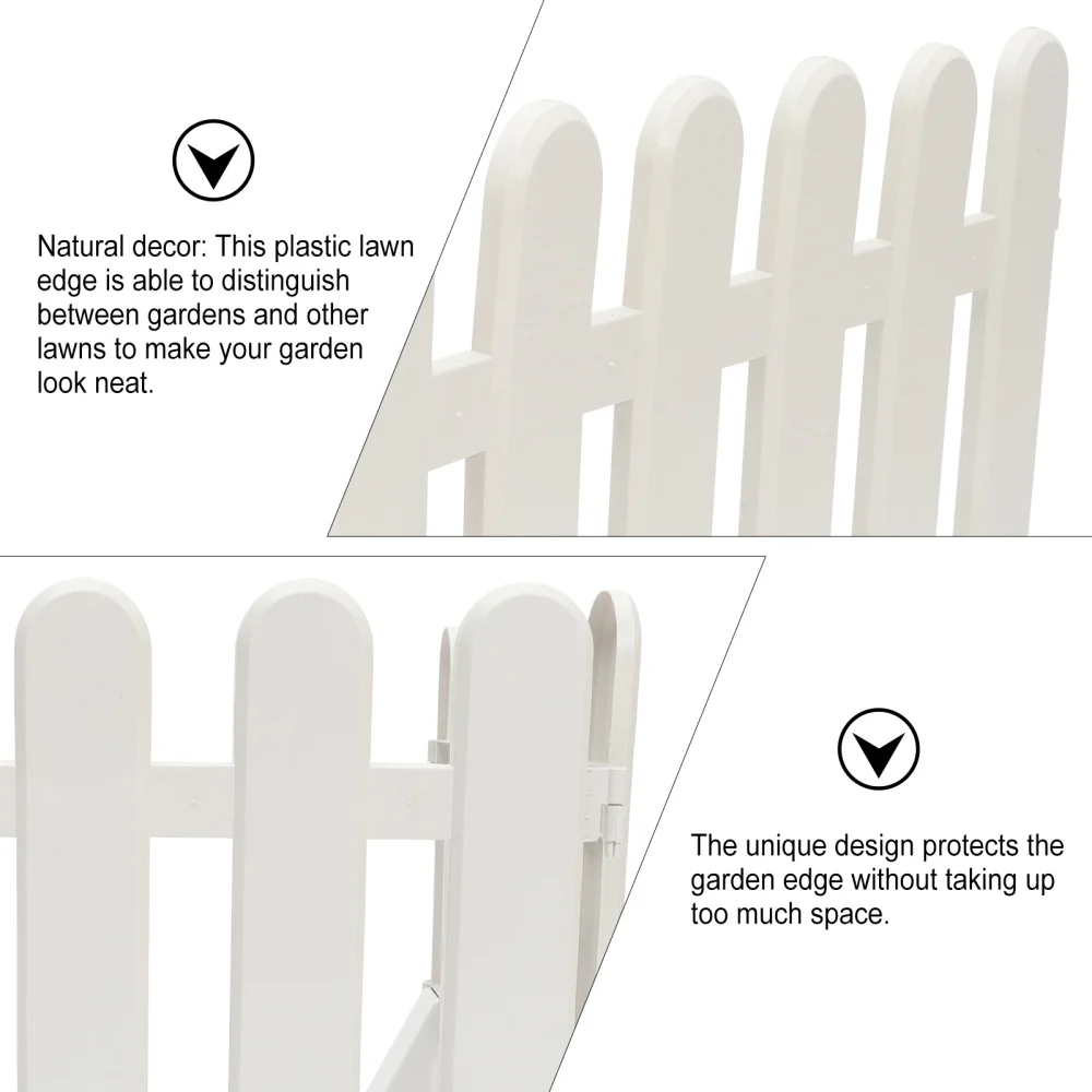 

2pcs Fence Courtyard Indoor Garden Fence Garden Small Fence with 4 Base