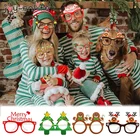 Очки бумажные для детей и взрослых, Дед Мороз, снеговик, 9 шт., реквизит для фото вечеринок год, рождественский подарок, новый год 2021
