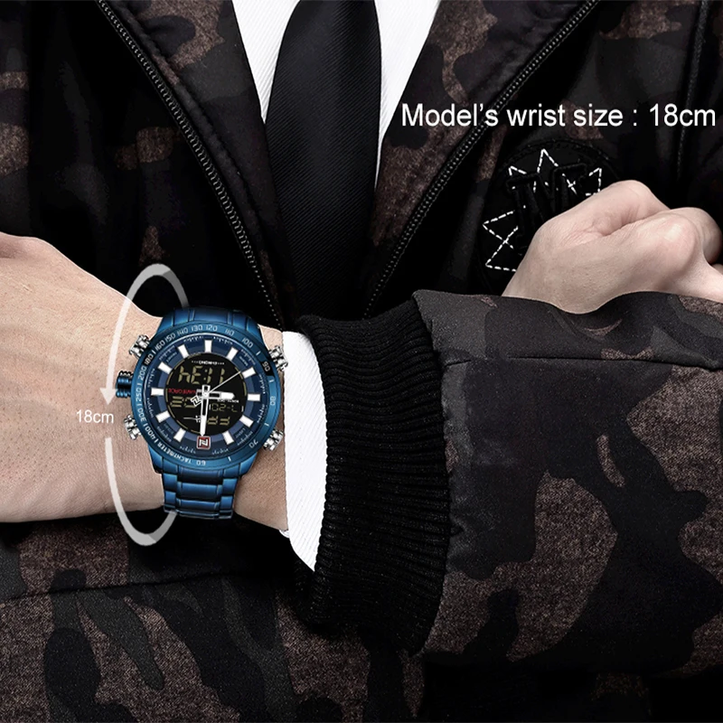 NAVIFORCE 9093 роскошные мужские спортивные часы Chrono брендовые военные