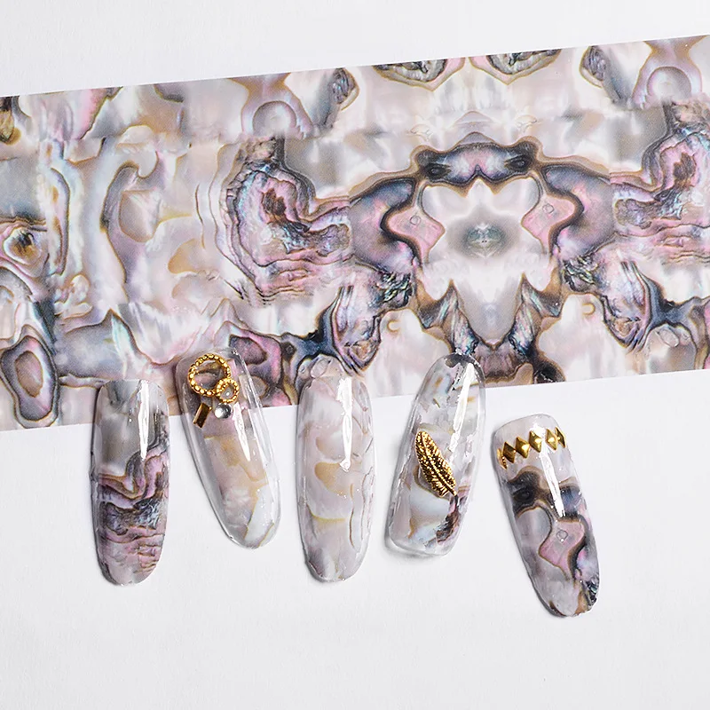 Rolabling переводная наклейка с мраморной раковиной наклейки для ногтей обертывания