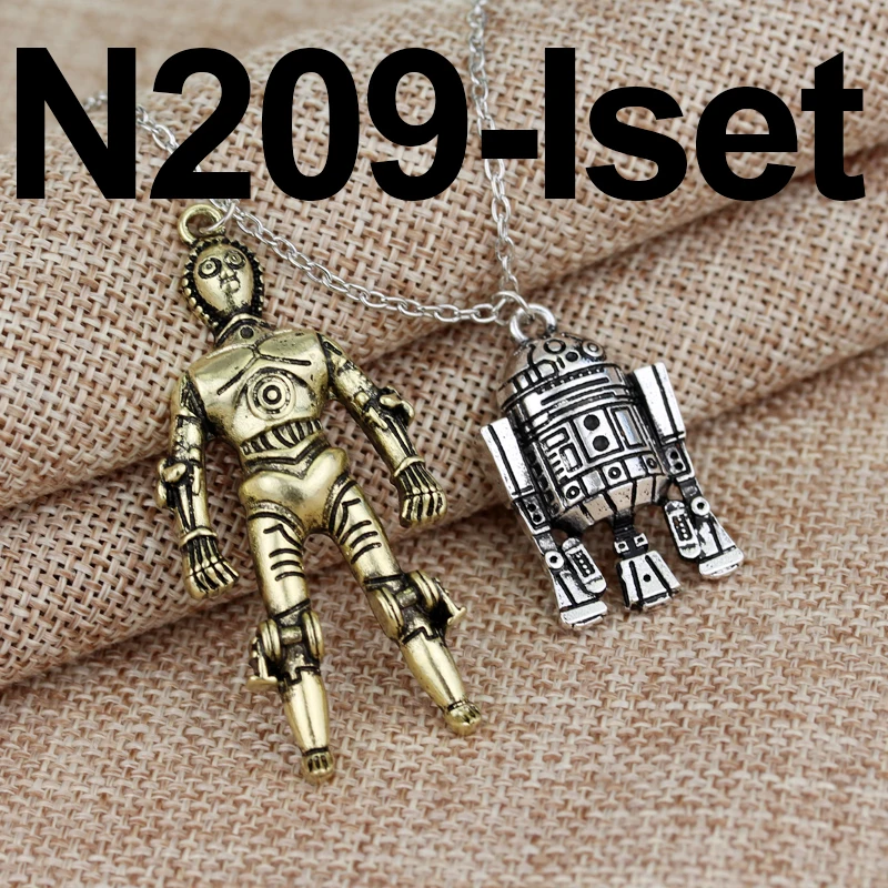 15 Горячая Распродажа Звездные войны 7 робот R2D2 ожерелье модное винтажное Серебро Золото сплав фигурки кулон аксессуары для женщин мужчин вентиляторы подарок - Окраска металла: 15