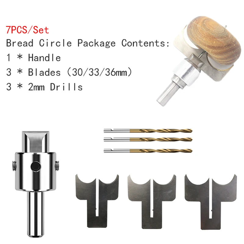 

Premium Bread Circle Drill Bit Carbide Blades handle Drill Woodworking Milling Cutter Bread Circle Molding Tool 30/33/36mm