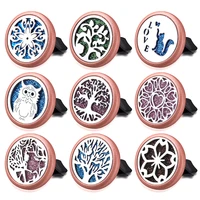 matte texture tree of life aromatherapy car air freshener clip stainless steel car air outlet perfume diffuser lockets jewelry