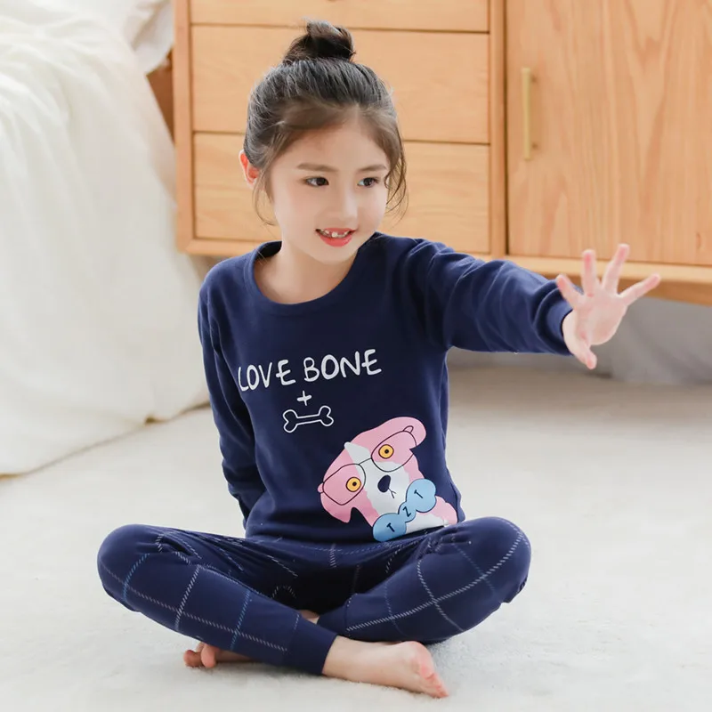 Детские пижамные комплекты одежда для сна девочек с рисунком кролика Ночной