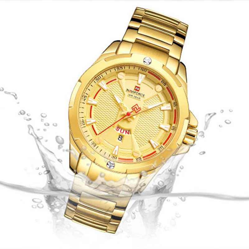 Часы наручные NAVIFORCE Мужские кварцевые брендовые Роскошные модные спортивные