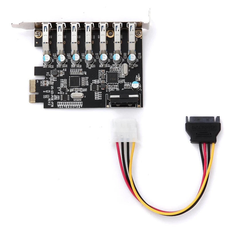 Адаптер карта PCI E 7 портов USB 3 0 (7 внешних s) с хост контроллером разъема