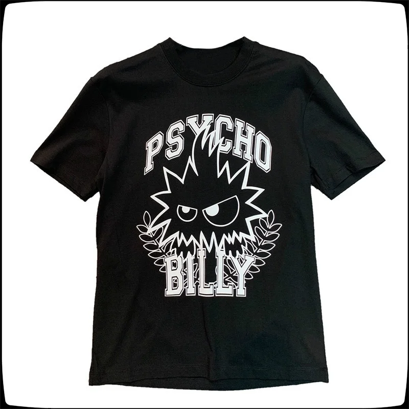 

Men's personality printed round neck short-sleeved fashion trend pure cotton short-sleeved bottoming shirt