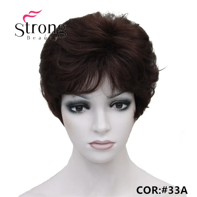 StrongBeauty женские парики пушистые естественные кудрявые короткие синтетические волосы Полный парик 11 цветов