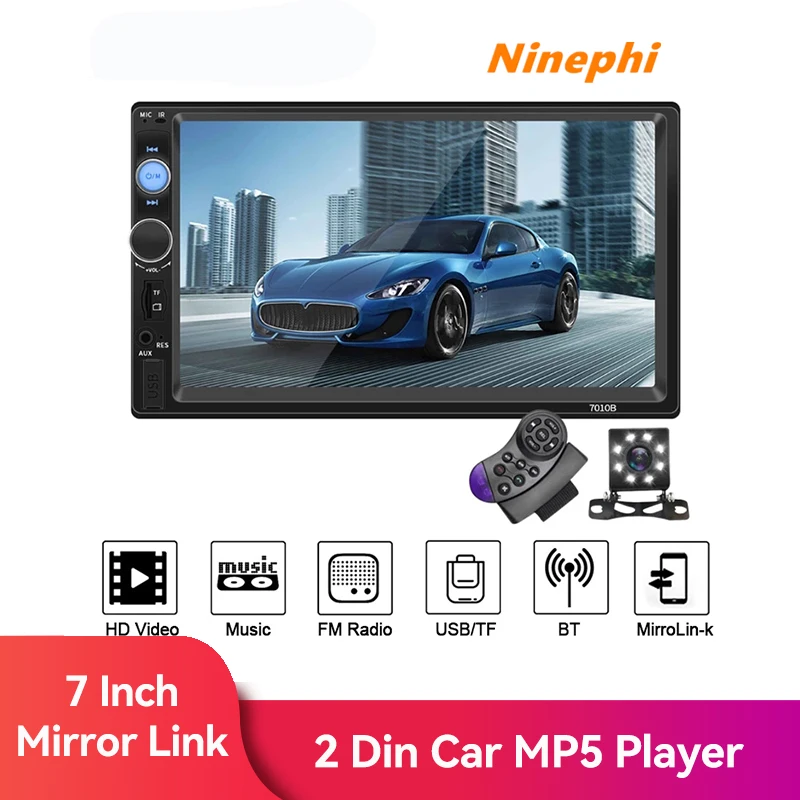 2 din 7" HD Touch Screen Car Multimedia Radio Player MP5 MP3 BT USB TF FM Camera For Toyota KIA Hyundai Nissan BMW VW Car Stereo
2 din 7" HD Touch Screen Car Multimedia Radio Player MP5 MP3 BT USB TF FM Camera For Toyota KIA Hyundai Nissan BMW VW Car Stereo
