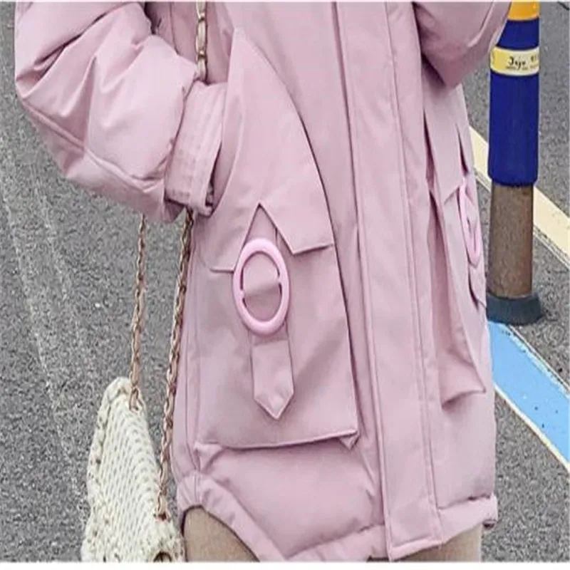 

Womens Parka Casual Outwear Autumn Winter Women Jacket Hooded Fur 2019 Short Thick Down Cotton Coat Manteau Femme Hiver H282