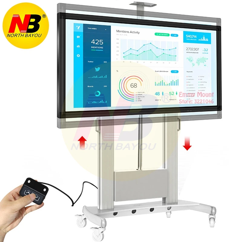 Моторизованный подъемный экран NORTHBAYOU TW100 сверхмощная тележка с креплением для