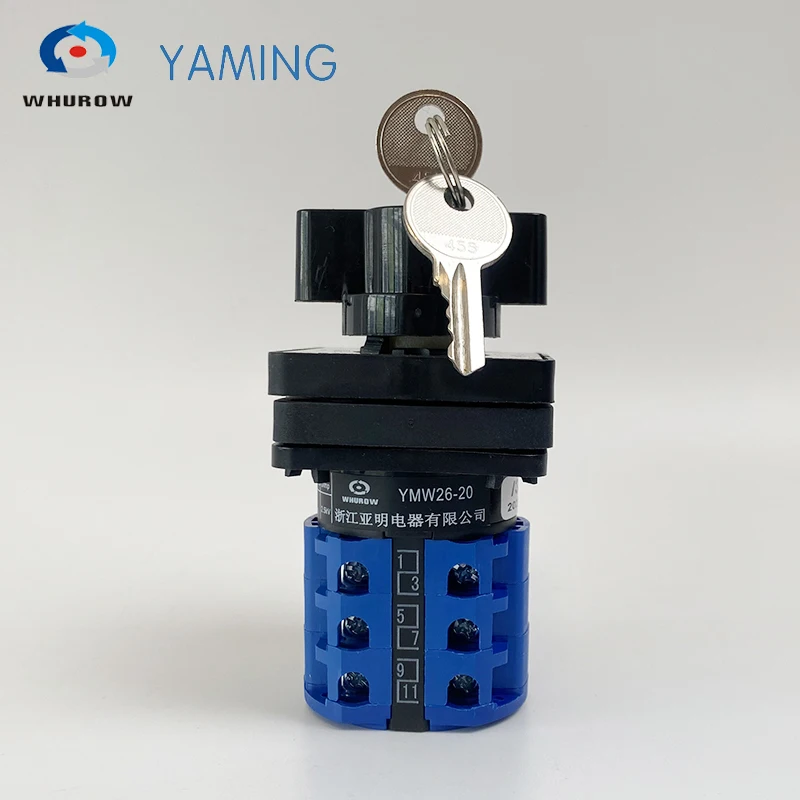 Yaming электрический 3 позиции ключ поворотный кулачковый переключатель фазы
