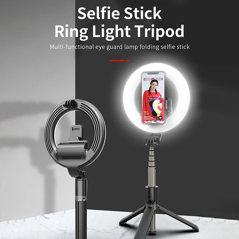 

L07 Bluetooth Selfie Stick Multi-Function Mobile Phone Live Broadcast Fill Light LED Ring Integrated Bracket Tripod
