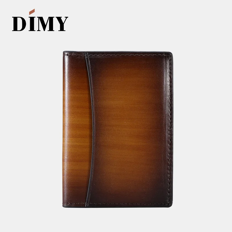 DIMY Handmade Italian Genuine Leather Men Credit  Fashion  Bank Card Wallets Small Epure Scritto Leather Business Card Holder