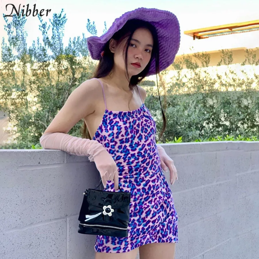 Nibber Harajuku базовое облегающее мини-платье womens2019осеннее популярное леопардовое узкое уличное повседневное вечернее короткое платье mujer