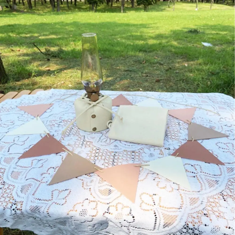 

Lanyard Tent Leather Bunting Outdoor Camping Interior General Party Flag Bunting Decoration Pu W7e6