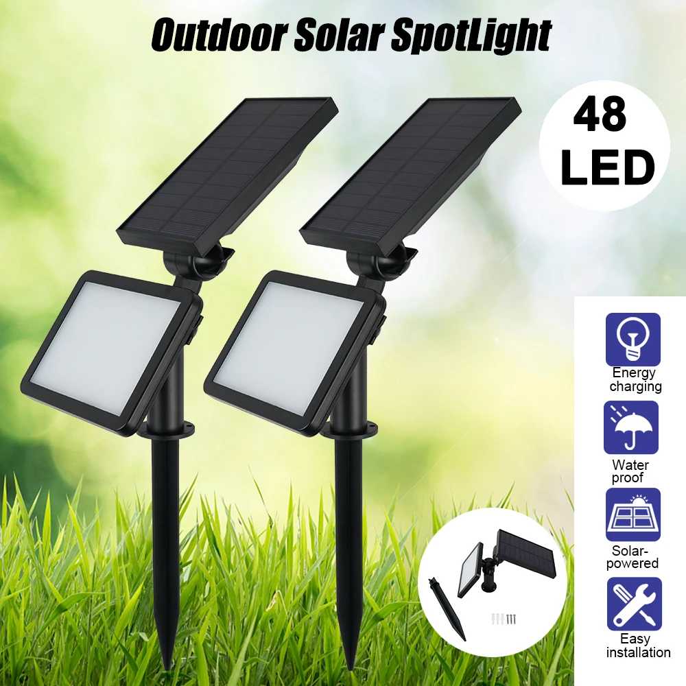 

HYMELA Solar Power Outdoor Garden 48LED Lamp Spotlight Lawn Landscape Waterproof Lights