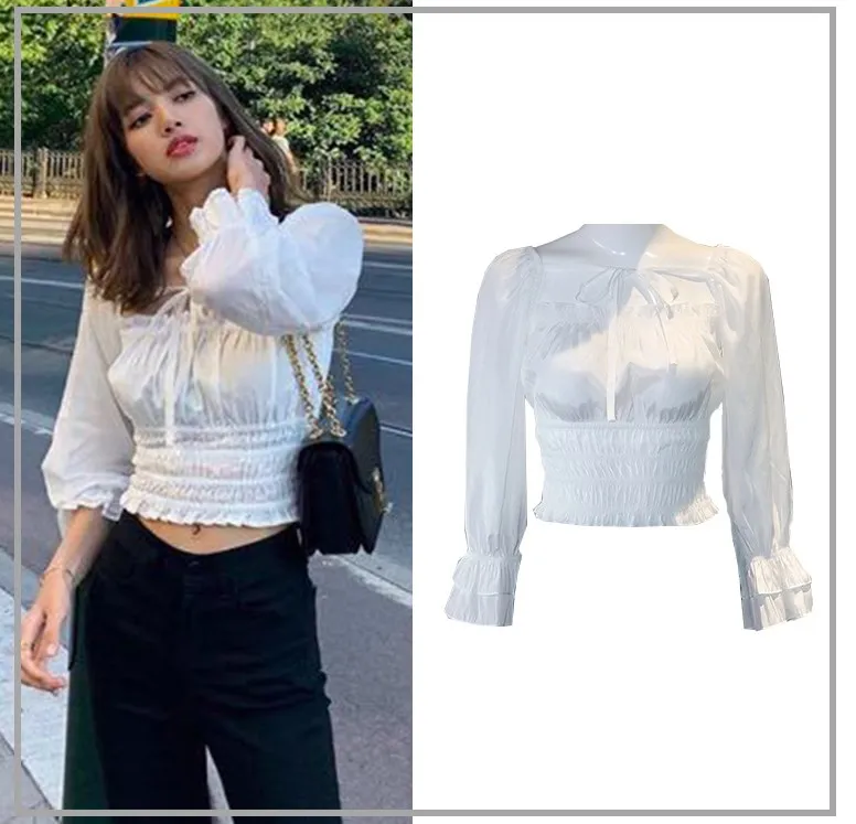 Рубашка женская шифоновая в Корейском стиле универсальная Милая белая блузка с
