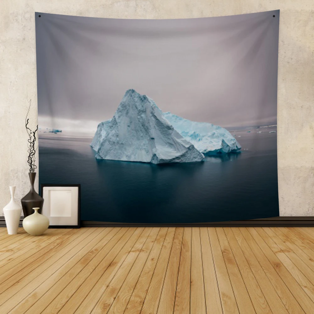 

Cassisy Fashion Tapestry Iceberg Scenery Ocean Cold Pole Wall Hanging Carpet Bedside Room Festival Wedding Restaurant College