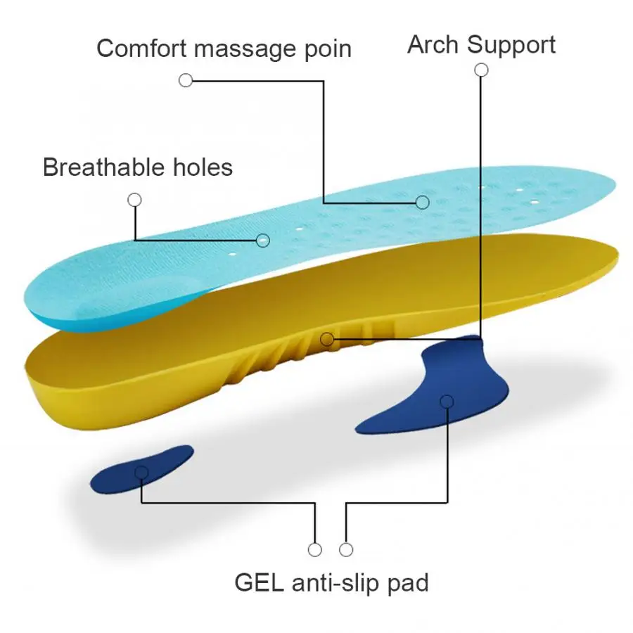 Уличные спортивные детские эластичные стельки для обуви дышащие ударные