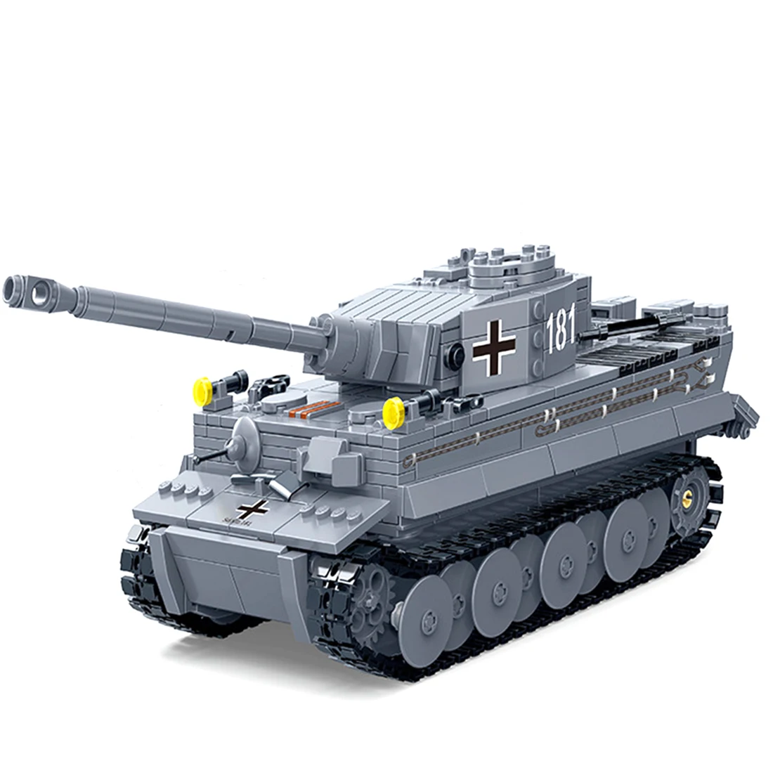 

1010Pcs 1:28 Tiger Tank DIY Small Particle Building Block Model Military Vehicle Construction Kit Kids Gifts (Graphic Carton)