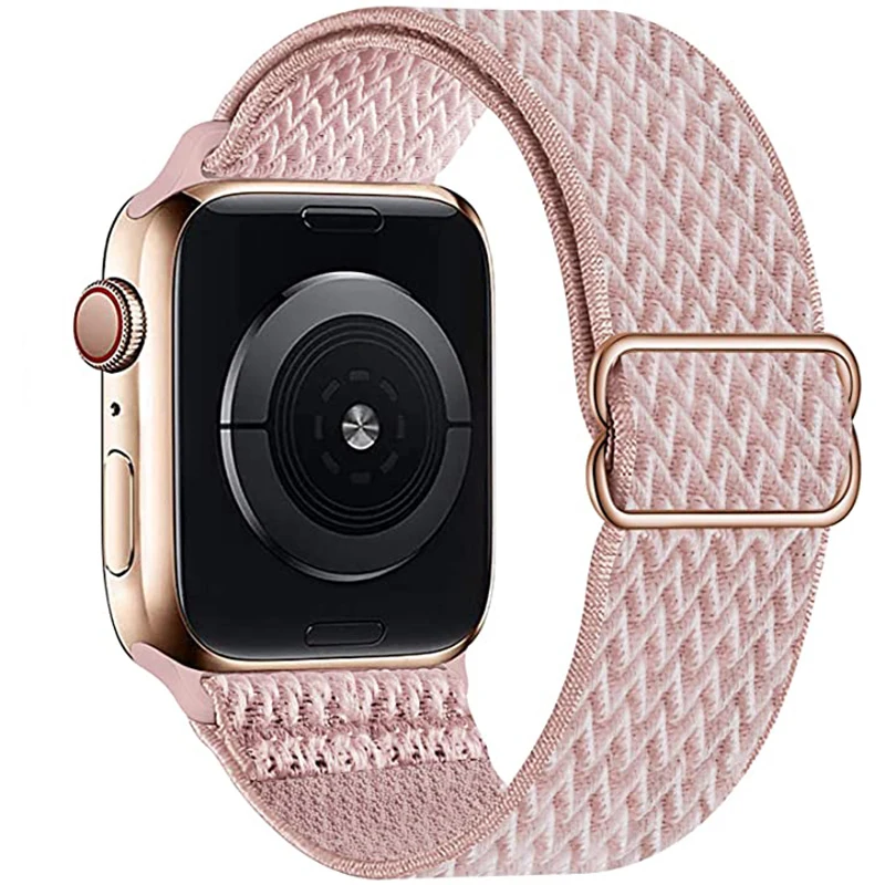 

Scrunchie Nylon Strap for Apple Watch band 44mm 40mm 42mm 38mm Adjustable Stretchy Solo Loop Elastic iWatch Series SE 6 5 4 3