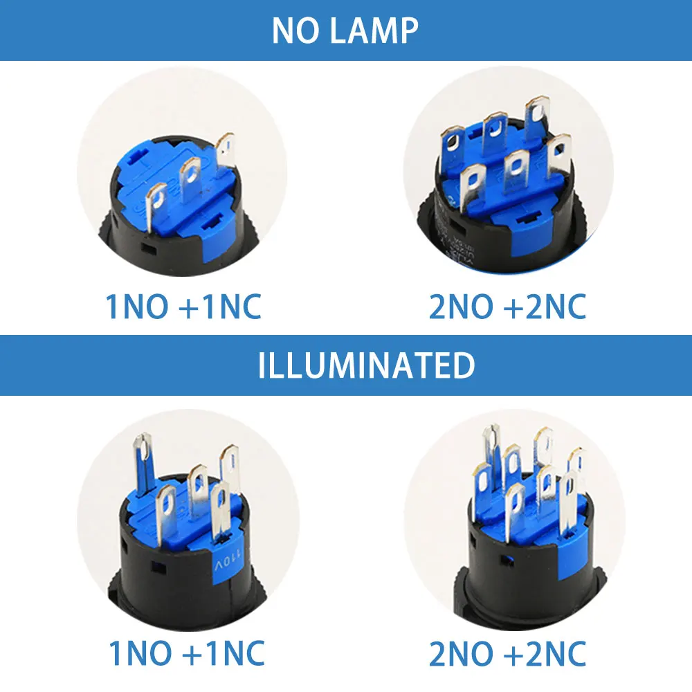 YIJIA 16 мм грибовидный переключатель с подсветкой Красный Зеленый 12 в 24 В 220
