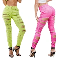 hot selling hot selling jeans high waist solid color sexy slim fit speaker pants women jeans women