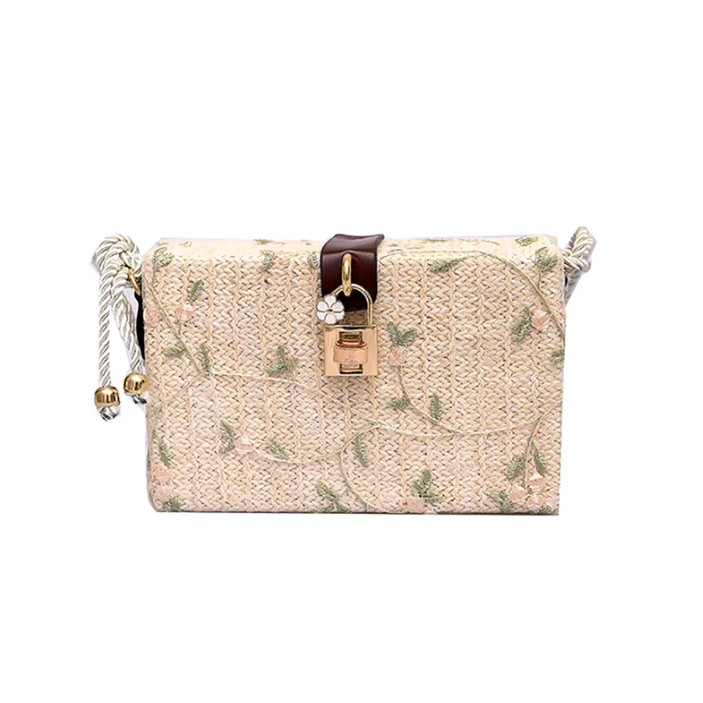 

Women Lace Straw Bags INS Popular Female Holiday Handbag Summer Bohemia Lady Weave Shoulder Bag Travel Beach Bolso Mujer#H20