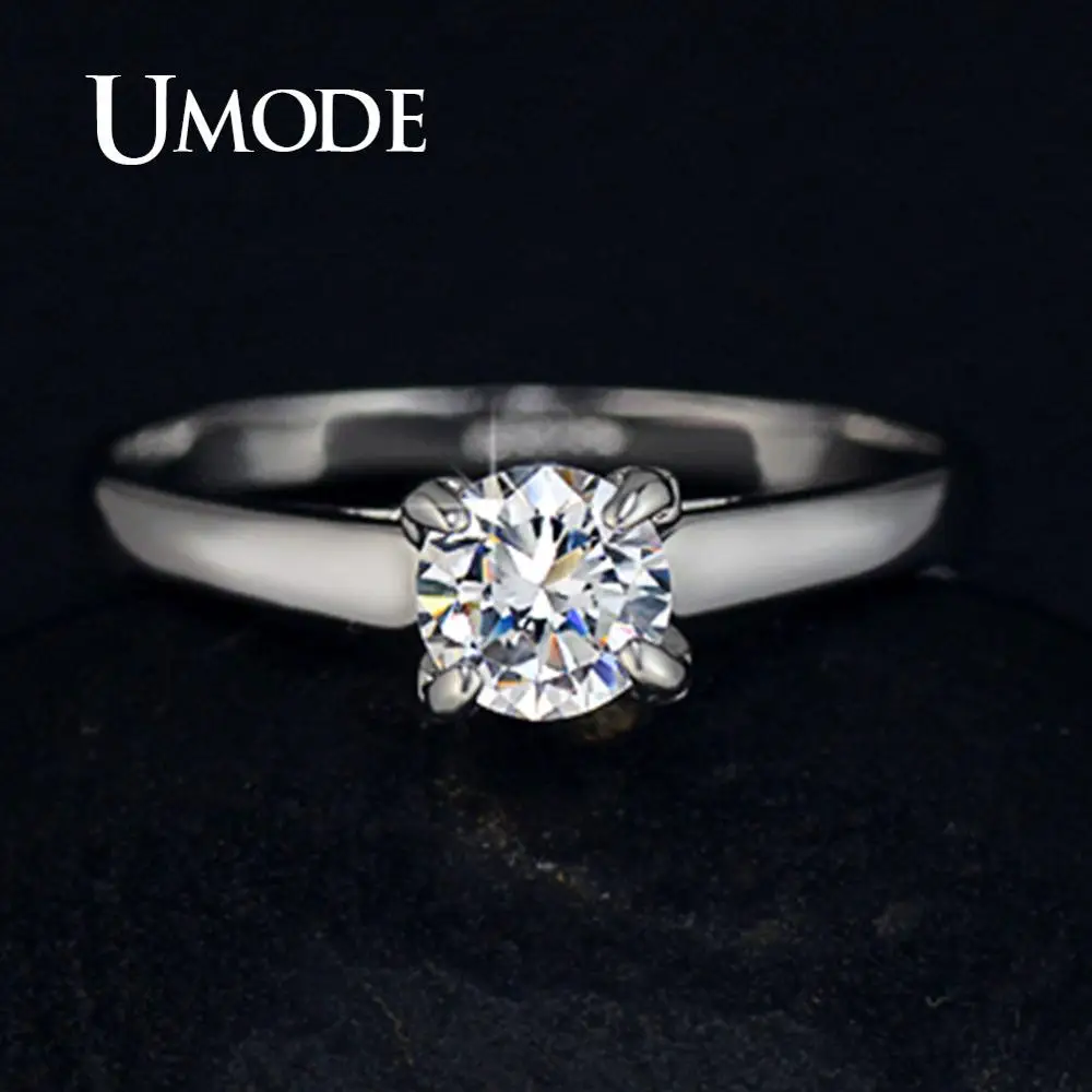 UMODE Распродажа женские обручальные кольца с покрытием из белого золота и 4