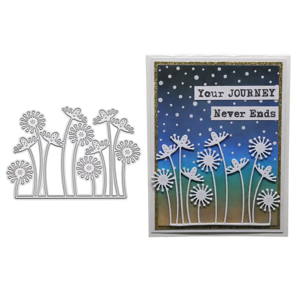 Декоративные режущие штампы из углеродистой стали с узором одуванчика для DIY