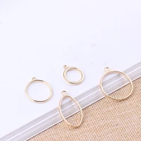 10pcs gold metal round oval pendants charms diy studdrop earrings necklace making women fashion jewelry findings accessories