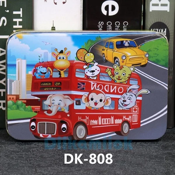 DK-808 Распродажа, 100 шт., мультяшная железная коробка, деревянные головоломки, игрушки для детей, раннее образование, развивающие интеллектуальные головоломки для детей - Цвет: DK-808