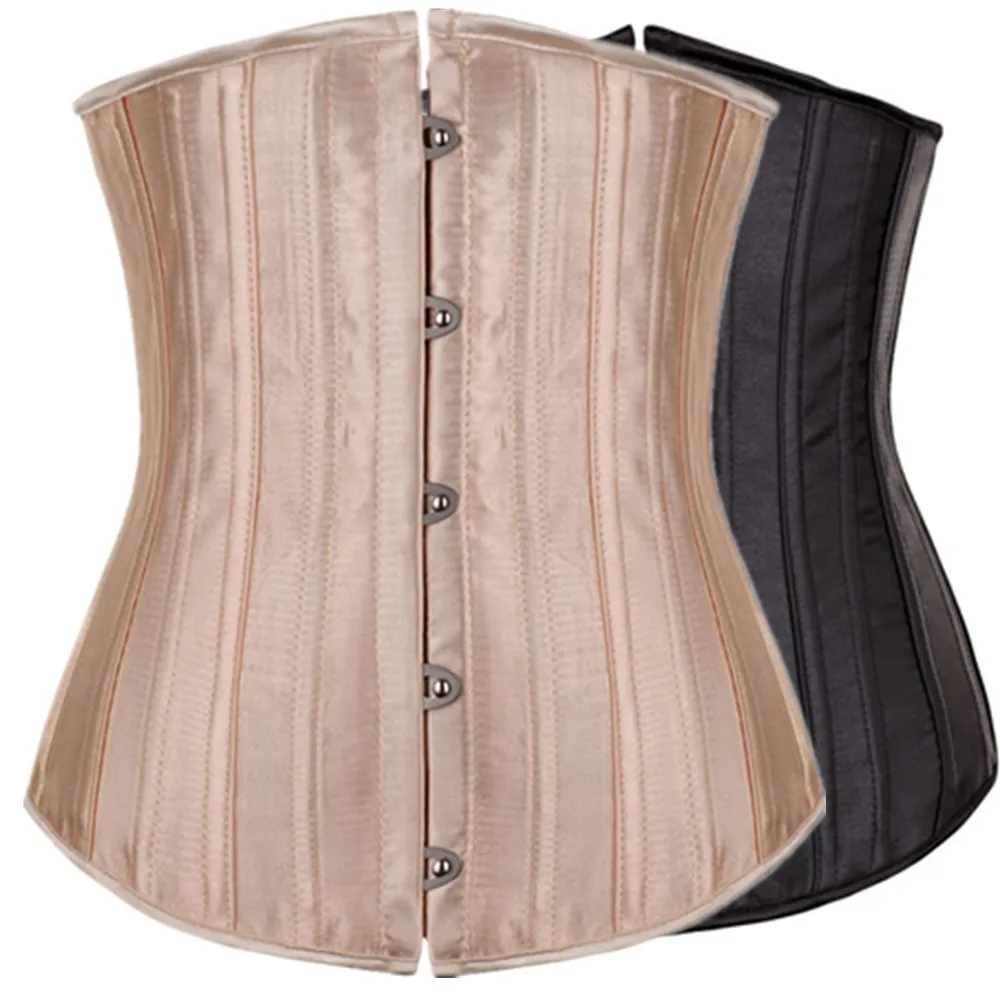 

Women Gothic Sexy Corset Top Underbust Bustier 26 Steel Boned Waist Cincher Corsets Waist Trainer Belt Shaper Plus Size Corselet