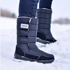 Мужские ботинки, водонепроницаемые зимние ботинки на платформе, легкие теплые плюшевые Нескользящие зимние ботинки до середины икры, мужская хлопковая обувь 46