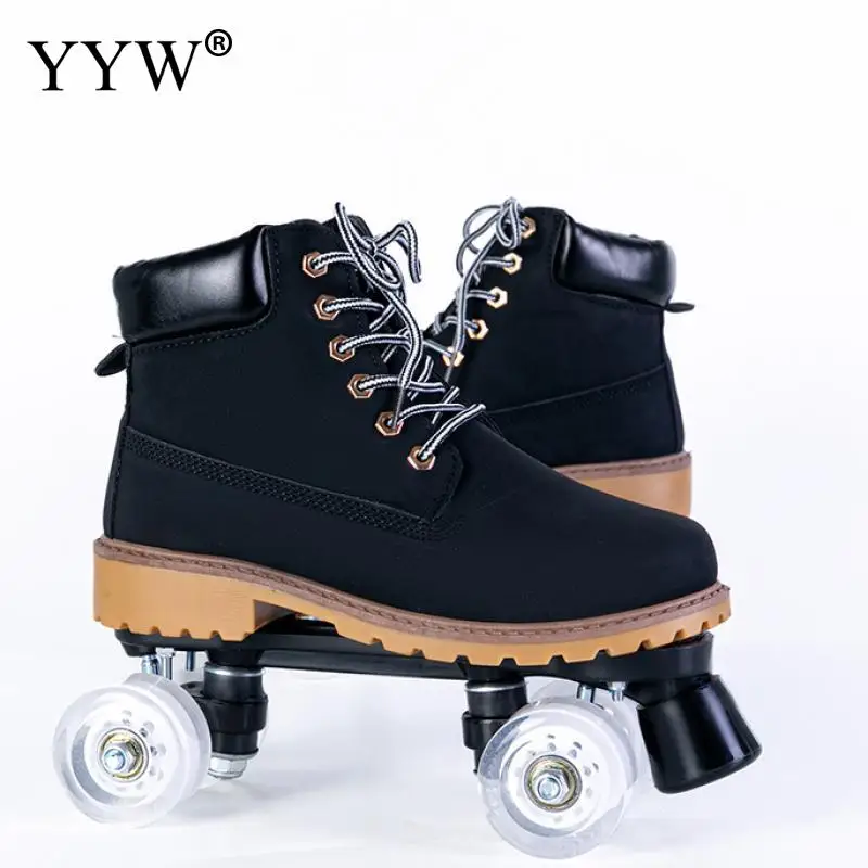 

2021 Hot Summer Roller Skates Woman Man Kids Shoes Double Row Rollers On 4 Wheels Flash 6 Colors Patines Sliding Quad Sneakers