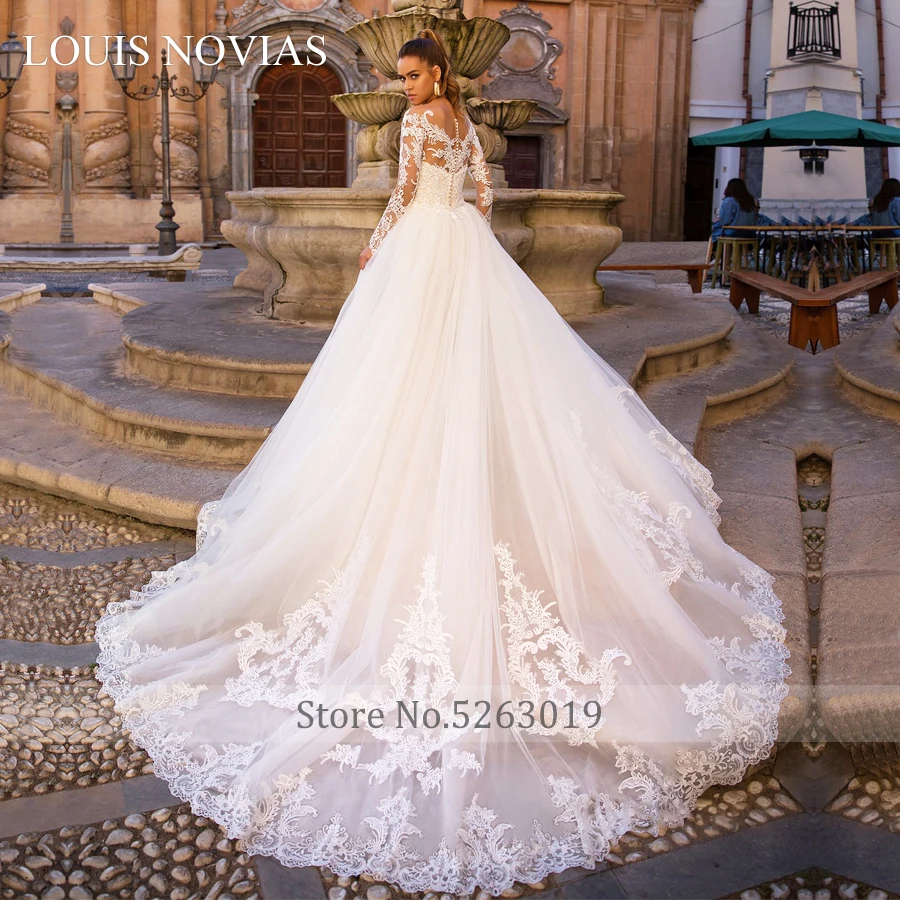 Свадебное платье Louis Novias со съемной юбкой-годе с длинным рукавом 2020 сексуальное