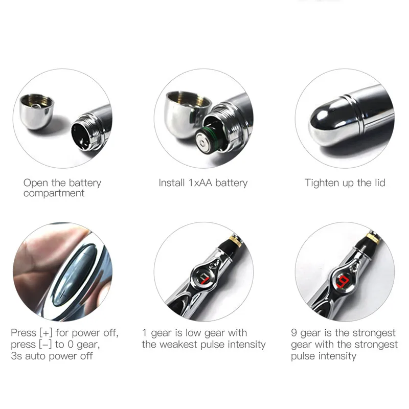 Электронная акупунктурная ручка 4 в 1 лазерные аксессуары головки средство для